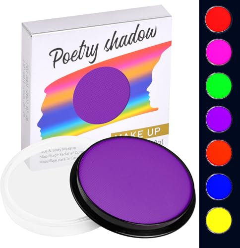 LOPHE Trucchi Neon, 30g Pittura di Corpo Vernice Fluorescente, Non Tossico, UV Body Painting per Fluo Party, Halloween, Festa, Carnevale(Viola Fluorescente)