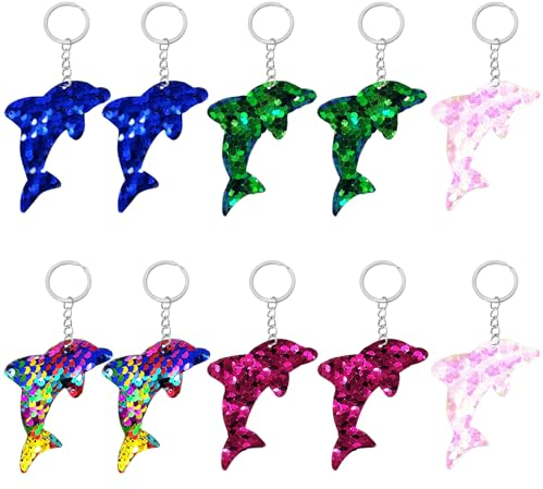 Simsky Delfin Schlüsselanhänger10er Set Bunte Schlüsselanhänger Mit Delfin-Anhänger - Perfekt Zum Basteln Für Und Als Süßes Accessoire Für Mädchen