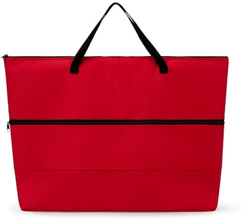 Red 19-Inch Padded Fleece-Lined TV Case with Carry Handles – Travel Bag for Portable TV or Large Laptop, Optimal for Camping, Caravan, or Storage