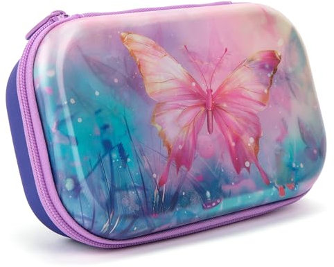 ZIPIT 3D-Federbox für Mädchen, Linsenraster-Federmäppchen für die Schule, großes Fassungsvermögen, Schmetterlinge