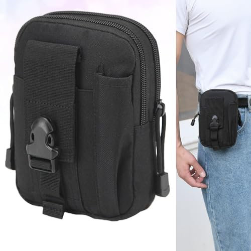 Esshogo 1Stück Handy Gürteltasch,Tasche Gürtel Handy Outdoor, Nylon Gürteltasche, Hüfttasche Taktisch, Hüft-Tasche für Ausrüstung, Hüfttaschen, Multifunktional Bauchtasche, Taktisch Molle Tasche Handy