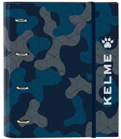 Safta KELME EPIC Ordner mit 4 Ringen, 35 cm, mit 100 A4-Blättern, ideal für Kinder verschiedener Altersgruppen, bequem und vielseitig, Qualität und Widerstandsfähigkeit, 27 x 3,5 x 32 cm, marineblau,