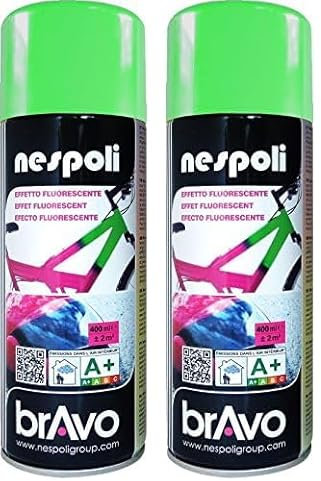 Nespoli Aérosol peinture professionnelle fluorescent vert 400 ml (Lot de 2)