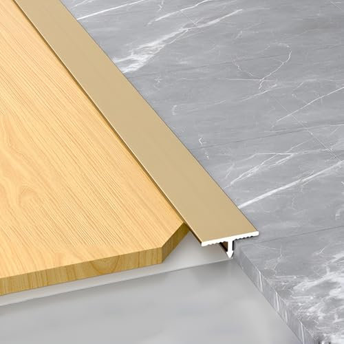 Alu T-Profil Übergangsschiene Übergangsleiste | Fußböden Abdeckleiste | Teppichkantenleiste | 100 Cm 3 Stück | Flach Übergangsleiste Aus Aluminium(Bronze,1.2cm/0.47in)