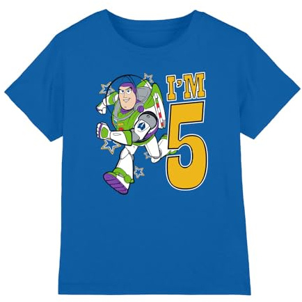 Toy Story Boy's Toy Story Birthday Buzz I'm 5 Unisex Kids T Shirt T-Shirt