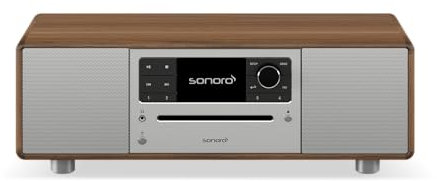 sonoro Prestige Kompaktanlage mit CD Player (UKW, DAB Plus, Spotify, Deezer) Walnuss