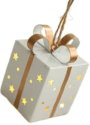 Light Up Iron Box For New Year Celebration Christmas Tree Hanging Pendant Indoor Decorative Pendant Accessories