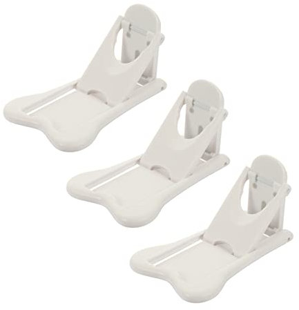 DIYEAH 3pièces Lot De Verrous Coulissants Pour Fenêtres Blanc Bloc Porte Sécurité Ajustable Abs Protection Pratique Pour Fenêtres Coulissantes Portes De Placard Et Balcons