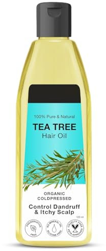 Te.a Tree Hair Oil – 120ml | For Hair Growth, Scalp Nourishment & Anti-Dandruff | 100% Pure, Natural & Cold-Pressed | With Tea Tree, Castor, Sesame, Olive & Jojoba Oils