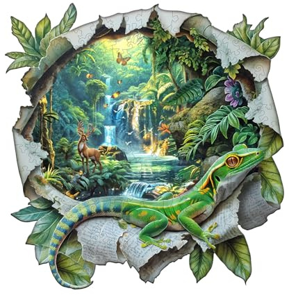 Blumuze Wooden Puzzle, Paper World Wooden Jigsaw Puzzles For Adults, Unique Shaped Animal Wood Puzzles For Adults Kids With Wood Gift Box 270pcs-L-34 * 33.2cm