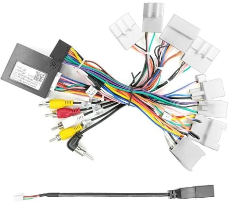 Car Stereo Radio Wiring Harness Adapter with 16 Pin Power Socket for Toyota RAV4 2013-2018 Support JBL AMP Rearview Camera SWC Wiring Harness Connector Adaptor Cable