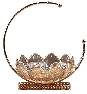 GVNFJKJK Coupe à Fruits en céramique, Corbeille à Fruits de Luxe en Verre, Bol européen, Support et légumes for comptoirs, Cuisine, décoration d'intérieur, Look Haut Gamme, Rose