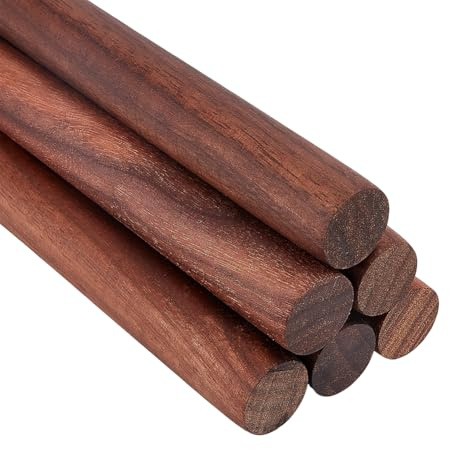 OLYCRAFT 6 Stück Walnussholz Rundstäbe 30x1.8cm Braun Unbehandelt Für Bastelarbeiten Holzbearbeitung Handgefertigte Gebäudemodelle DIY Bastelbedarf