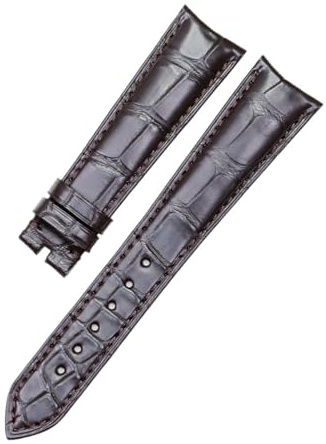 TROGPYXG Kompatibel mit Rolex Cellini Serie 50509 Alligatorarmband, schwarzes Herrenuhrenarmband, 20 mm(Dark brown)