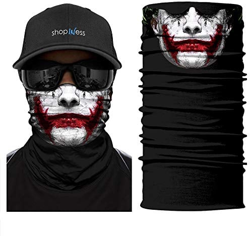 ShopINess Unisex Schlauchschal Halswärmer Neckwarmer Multifunktions schlauchtuch für Motorrad Bikes Sport Festival Halloween Karneval - Joky