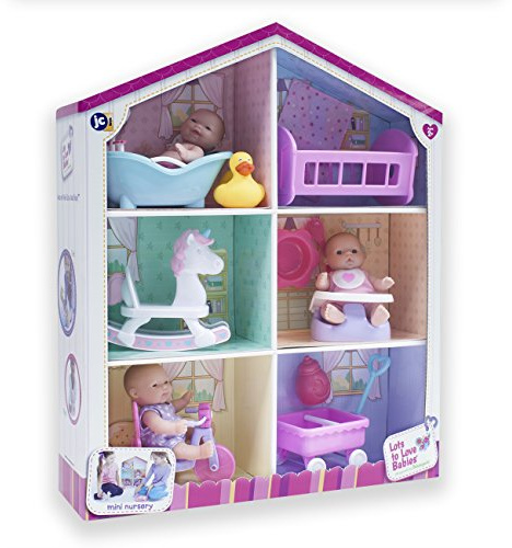 JC TOYS Haus 3 Puppen und Zubehör 6, Mehrfarbig (16755)