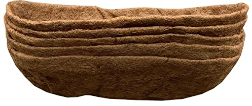 Selections Pack of 5 Extra Deep Coco Wall Planter Liner (60cm), Outdoor, Natural