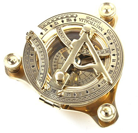 Nauticalia Messing-Sonnenuhr in Box, 9 cm