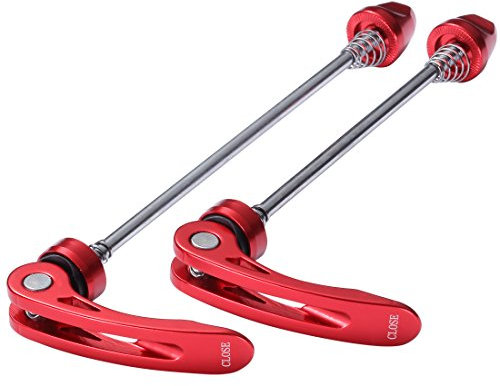 wilefive Bike Skewers Ultralight Quick Release Skewers for Road Bike Front & Rear, Red