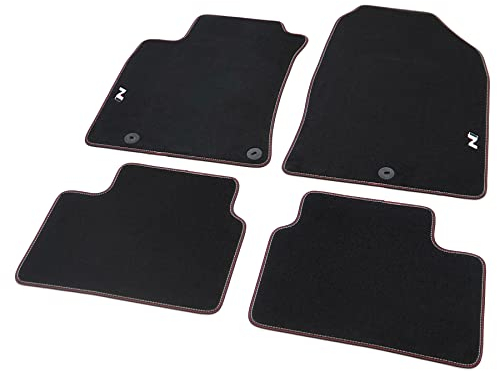 Hyundai Zubehör S0143ADE00 Velours Fußmatten Premium Textilfußmatten 4X Stoffmatten, mit N-Logo, Schwarz