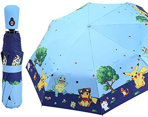 Rosavida Faltbarer Kinder-Regenschirm, automatisches Öffnen, Cartoon-, UV-Schutz, Reise-Regenschirm, kompakt, winddicht, für Mädchen, Jungen, Frauen, 1