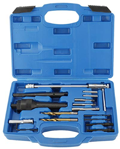 FreeTec Glühkerzen Demontage Ausbohr Gewinde Reparatur Werkzeug Set Glühkerzenreparatur Ausbohrwerkzeug M8 M10 Mercedes CDI VW Opel