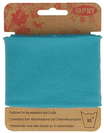 Opry Bündchen elastisch 6cm breit - Farbe Türkis - 110 cm Lauflänge