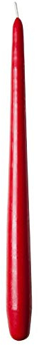 Premium Spitzkerzen | Kerzen | Leuchterkerzen | Halterkerzen | Lange Kerzen | Deko Kerzen | Ø 22 mm x 280 mm | 24 Stück | Brenndauer ca. 10 Std. | (Rot)
