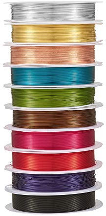 Beadthoven - Fili metallici in rame, resistenti all’ossidazione, pieghevoli, per la realizzazione di gioielli, progetti floreali e fai da te, 10 rotoli da 0,4 mm, 10 m per rotolo, 100 m, colori misti