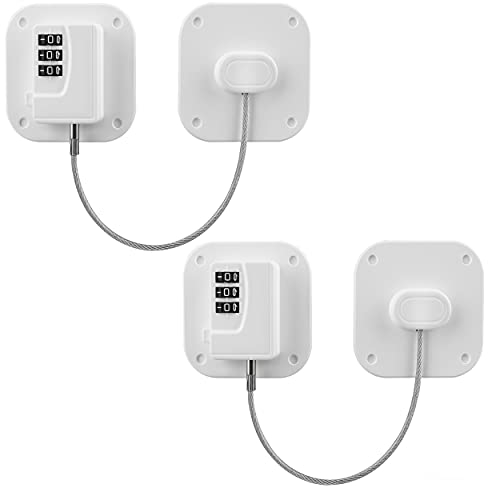 Evilsoul Password Fridge Lock Children Safety Refrigerator Lock Adults Safety Fridge Locks 2PCS Cupboard Lock with 3M Strong Adhesive for Drawer Fridge Freezer Cupboard (White)