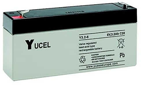 Yucel Y3.2-6 Valve Regulated Sealed Lead Acid SLA Battery 6V 3.2Ah