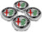4 Pezzi 60mm Coprimozzo Centrale per Alfa Romeo Giulietta Spider GT Giulia Mito 147/156/159/166 Stelvio, Copricerchi Tappi Mozzo Centrale Ruota con Accessori Lo Styling Del Logo Dell'Auto