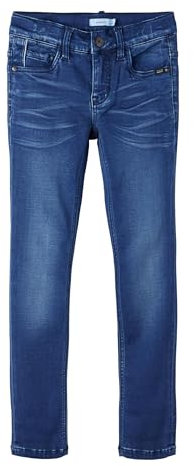 NAME IT Mädchen Nkmtheo Dnmclas Pant Noos Hose, Dark Blue Denim, 92 EU