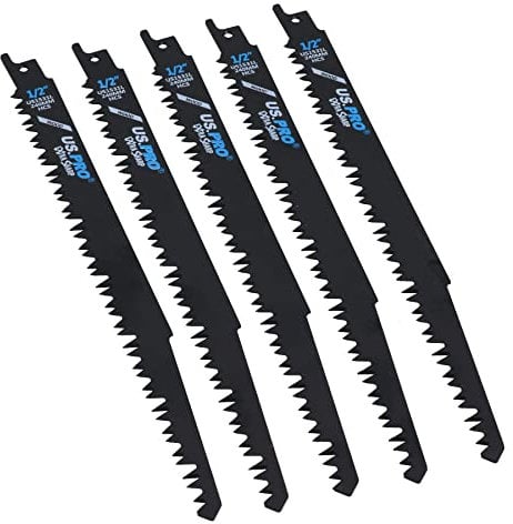 240mm Reciprocating Saw Blade 5 TPI Cutting Wood Extra Sharp Fast Cut 5pk