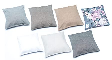 Premium Kissenbezug GRAU Sand ANTRAZIT Weiss Schoko Blumen BRAUN (grau, 40x40cm Kissenbezug)