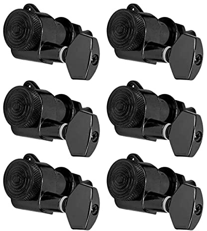 Accordeurs de blocage pour guitare matériau en alliage de qualité stable accordeur pour guitare Mécaniques avec serrure à corde scellée pour clés di(Jeu de six boutons à gauche)