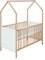 Schardt - Hausbett Venice Naturbelassen - 70 x 140cm - 3fach Höhenverstallbares Kinderbett in Weiß mit Herausnehmbaren Schlupfstäben