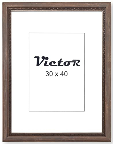 VictoR Bilderrahmen Boho Braun in 30x40 cm (A3) - Leiste: 30x16mm - Fotorahmen Vintage Deko Rustikal - Bilderrahmen Braun 30x40 - Landhaus