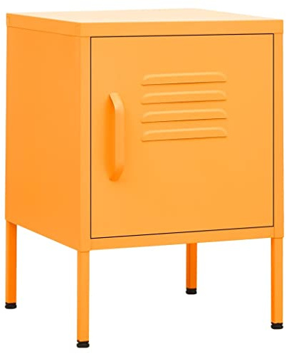 vidaXL Nachttische 2 STK. Senfgelb 35x35x51 cm Stahl