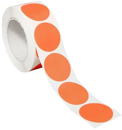 SPRINTIS Klebepunkte 40 mm, rot, 1000 Stück Markierungspunkte selbstklebend auf Rolle, Punkte Aufkleber aus Papier für Büro und Lager
