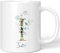 JUNIWORDS Tasse, Inari, Name Anfangsbuchstabe Initial Alphabet Floral Buchstabe I Monogramm Motiv, Weiß (5453220)