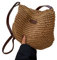 Gcroet Sac de Plage en Paille, Sac en Paille d'été Mode féminine tressé Sac à bandoulière Simple épaule Sac de Plage Tout Match Kaki