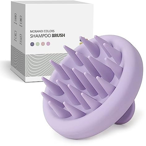 ZMCLG Spazzola massaggiante per cuoio capelluto, spazzola per massaggio del cuoio capelluto, spazzola in silicone per peeling e massaggio alla testa, massaggiatore scalp, grigio viola