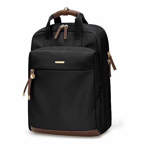 GOLF QUALITY Zaino Porta PC, Zaino Donna per Computer da 15.6 Pollici Notebook, Laptop Backpack Impermeabile da Uomo per Scuola,Lavoro o Viaggio, Noir
