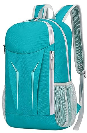 WUUISDNX Robuster Wanderrucksack mit Mehreren Fächern – wasserdichtes Nylon mit Mehreren Fächern zur Aufbewahrung und Zoneneinteilung, Blauer See
