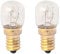 LEDLUX 2 PCS Lampadine Da Forno e Microonde, E14 15W 230V 80 Lumen 2800K, Resistente Alta Temperatura Fino a 300 Gradi (ST25 ⌀25mm)