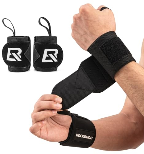 ROCKBROS Handgelenk Bandagen 45cm 1Paar Sportbandagen Gelenkbandage Zughilfen Atmungsaktive Handgelenkbandage für Kraftsport, Fitness, Bodybuilding Damen und Herren, One Size
