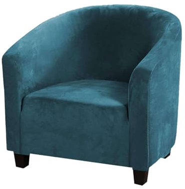 HOMECOVER Housse de Fauteuil Club Extensible Housse de Fauteuil Cabriolet Velours Housse de Protection pour Salon Bar-Bleu B-Large