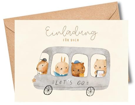 MeinBaby123® 10 Einladungskarten Kindergeburtstag | Geburtstagseinladungen für Kinder | Boho Einladungskarten | inkl. 10 Briefumschläge (Doodle Boho V1)