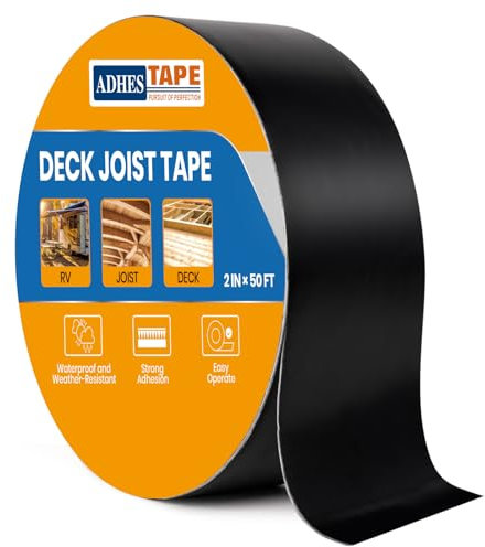 ADHES Butylband Dichtungsbänder 50mm x 15m, Wetterbeständig und Wasserdicht, Deckbalkenband Dach Reparaturband, Ideal für Holzdecks, Balken, Dächer und den Außeneinsatz
